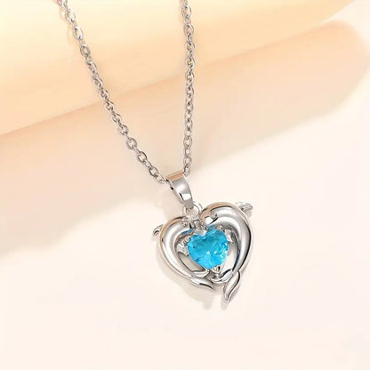 Oceanheart Twins Necklace | White Gold