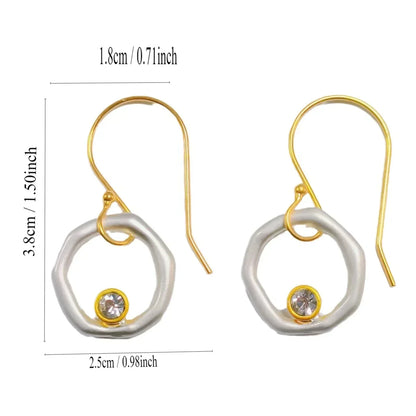 Vintage Gold & Silver Zirconia Earrings