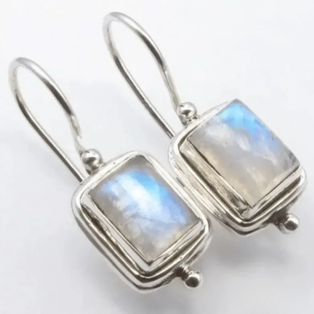 Theo™ | Vintage Moonstone Square Stone Earrings