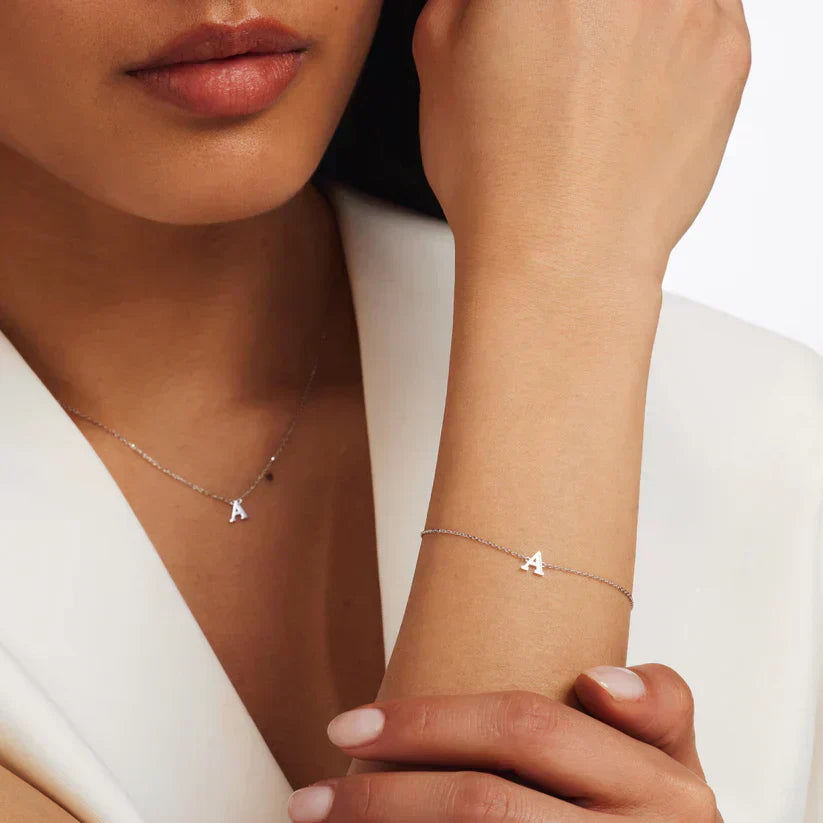 Vita Signa Initial Bracelet | White Gold