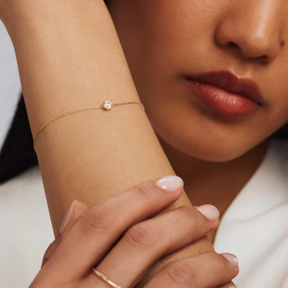 Cléa Moissanite Stone Bracelet | Gold