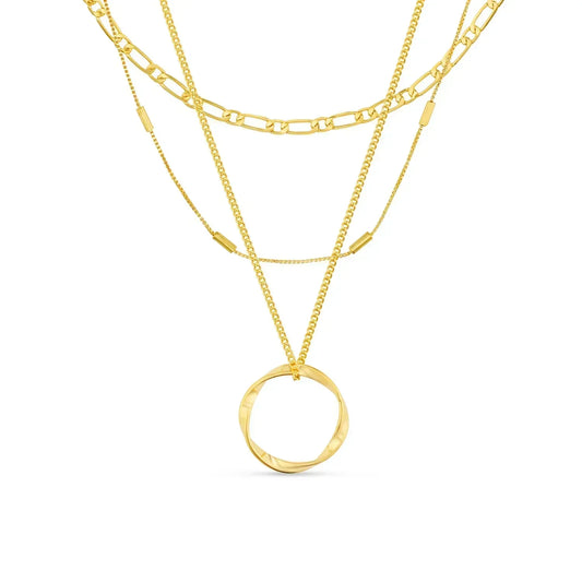 Circa™ | Gold Open Circle Three Row Necklace