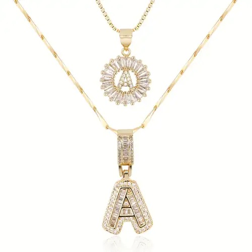 Initiale™ | Gold Moissanite Letter Necklace Set