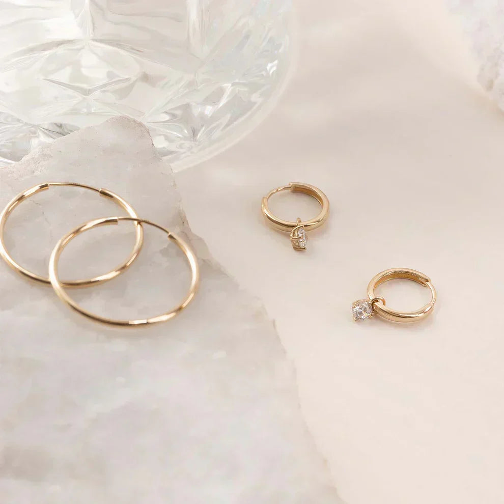 Celeste™ | Gold Stone Hoop Earrings